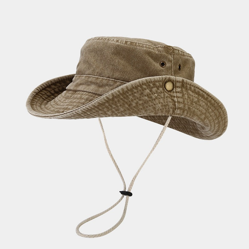 Sombrero de ala ancha de algodón lavado