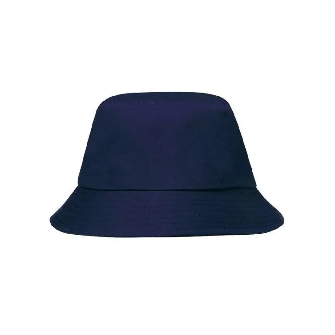 Gorro bucket de algodón liso en azul oscuro