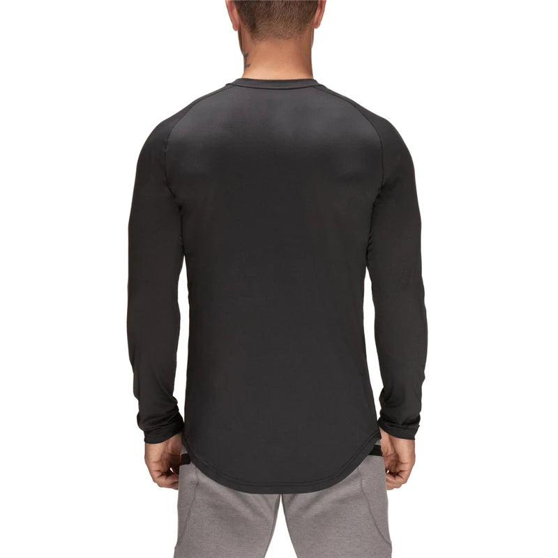 Camiseta lisa de manga larga y secado rápido – foto 3