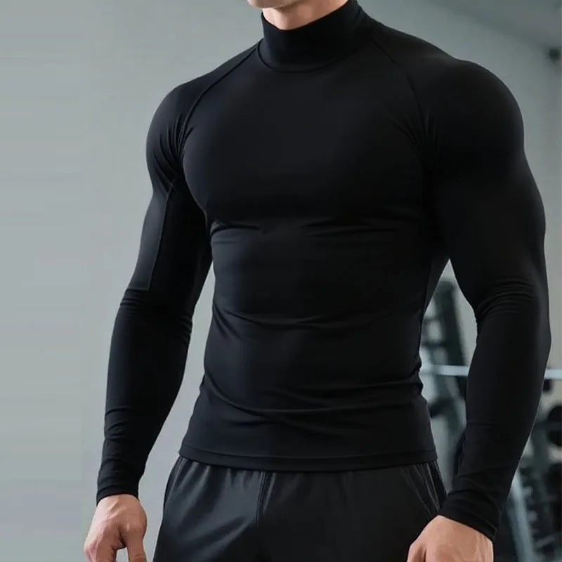 Camiseta térmica de cuello alto, manga larga – foto 1