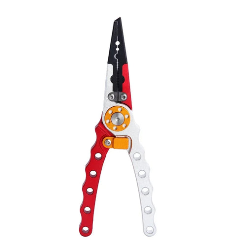 Alicates de pesca de aluminio con funda, rojo y plata · albur