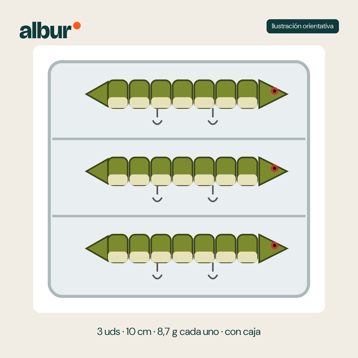 Crankbaits 10 cm 8,7 g, pack de 3 con caja (ilustración orientativa)