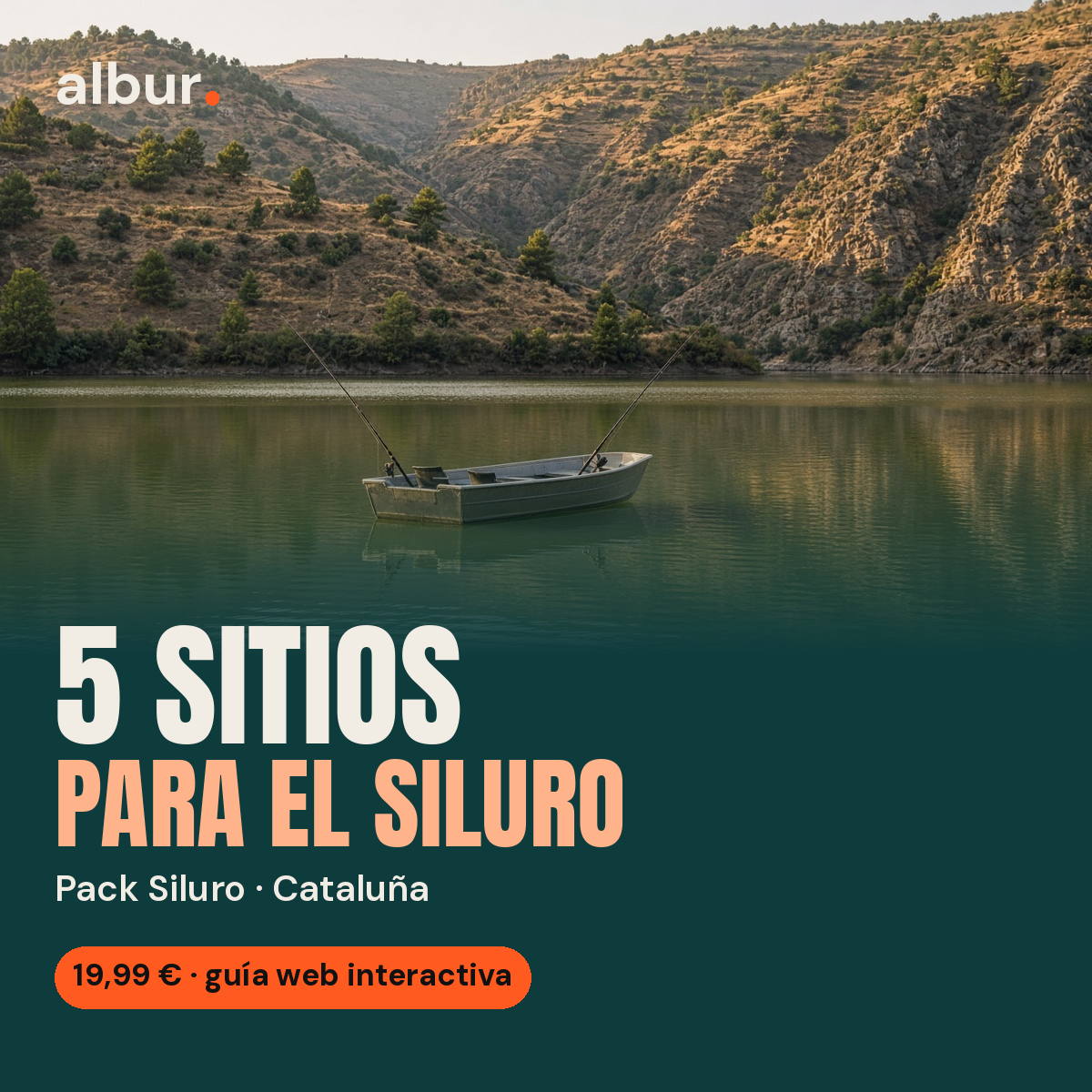 Portada del Pack Siluro · Cataluña, guía interactiva de pesca de albur